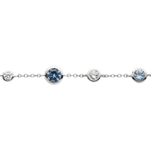 Silberarmband silber-blau, Damenarmband, 250713
