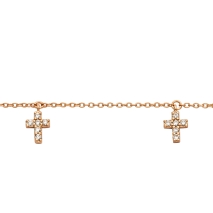 Silberarmband Kreuz rosé vergoldet, Damenarmband, 250715