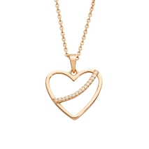 Silbercollier Herz rosé Vergoldet, 261672